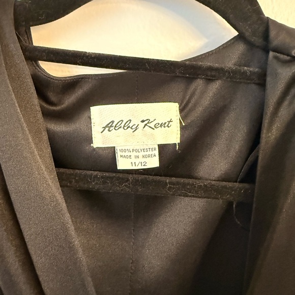 Vintage 80’s Abby Kent Black Long Sleeve Draped Dress Sz 11/12 - Picture 4 of 8